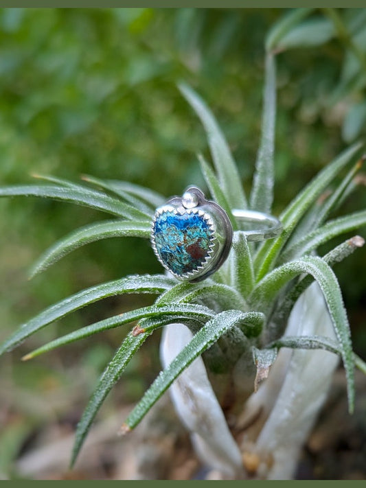 Shattuckite Heart Ring
