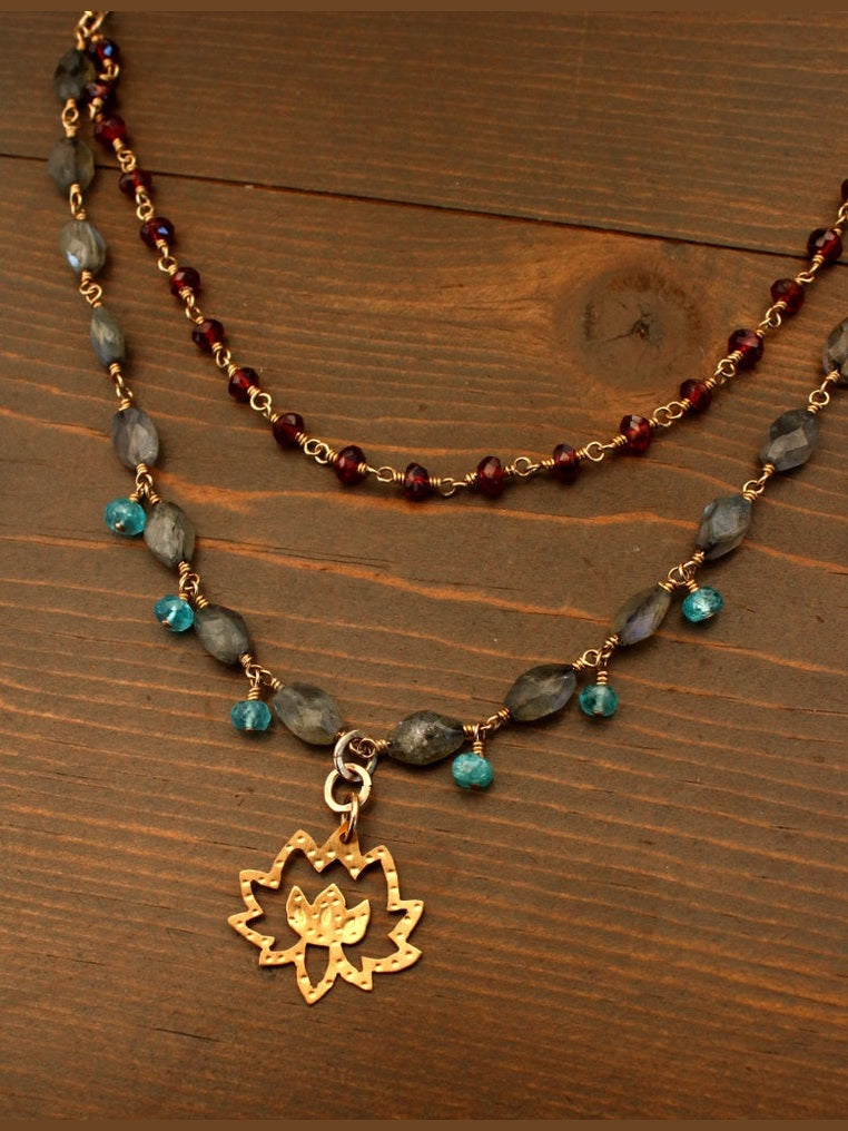 Brass Lotus Necklace