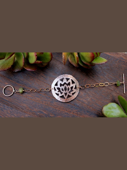 Brass Lotus Leaf Chain Bracelet