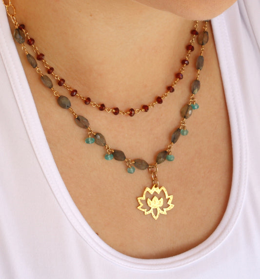 Brass Lotus Necklace