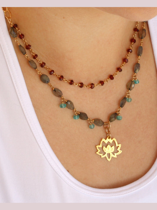 Brass Lotus Necklace