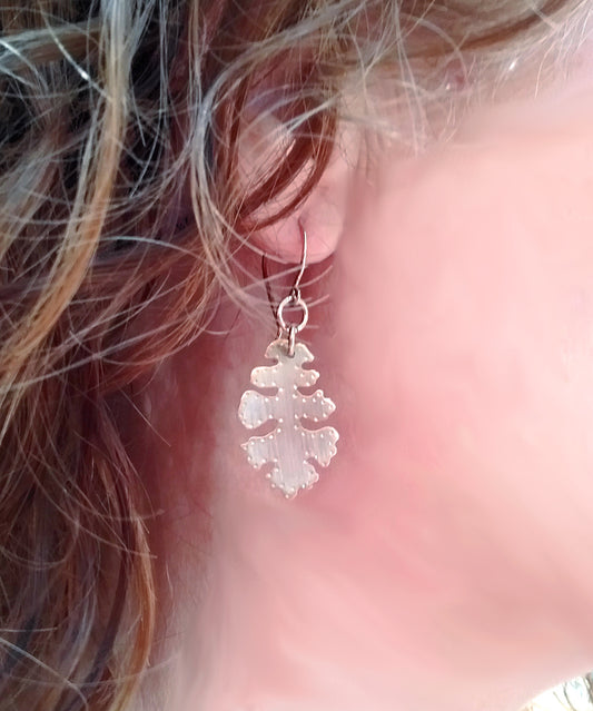Brass Oak Leaf Earrings - Small