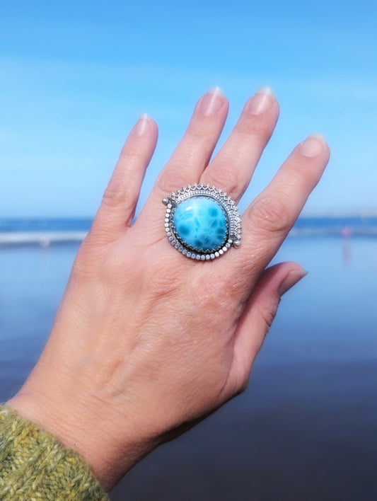 Larimar Ocean Sunset Ring