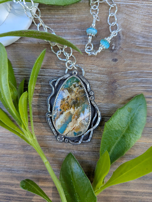 Plume Agate Sea Kelp Necklace