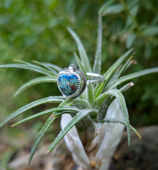 Shattuckite Heart Ring