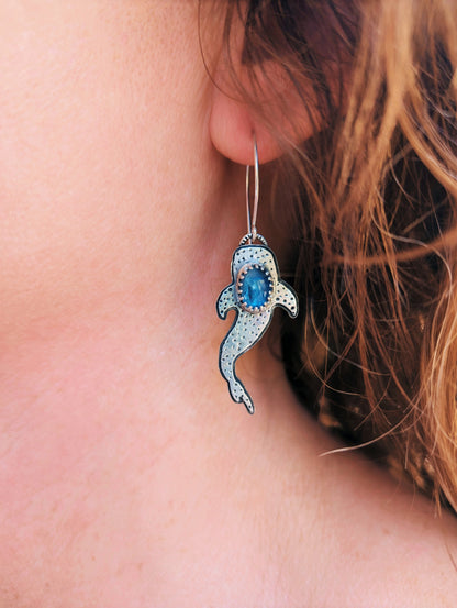 Whale Shark Kyanite Earrings