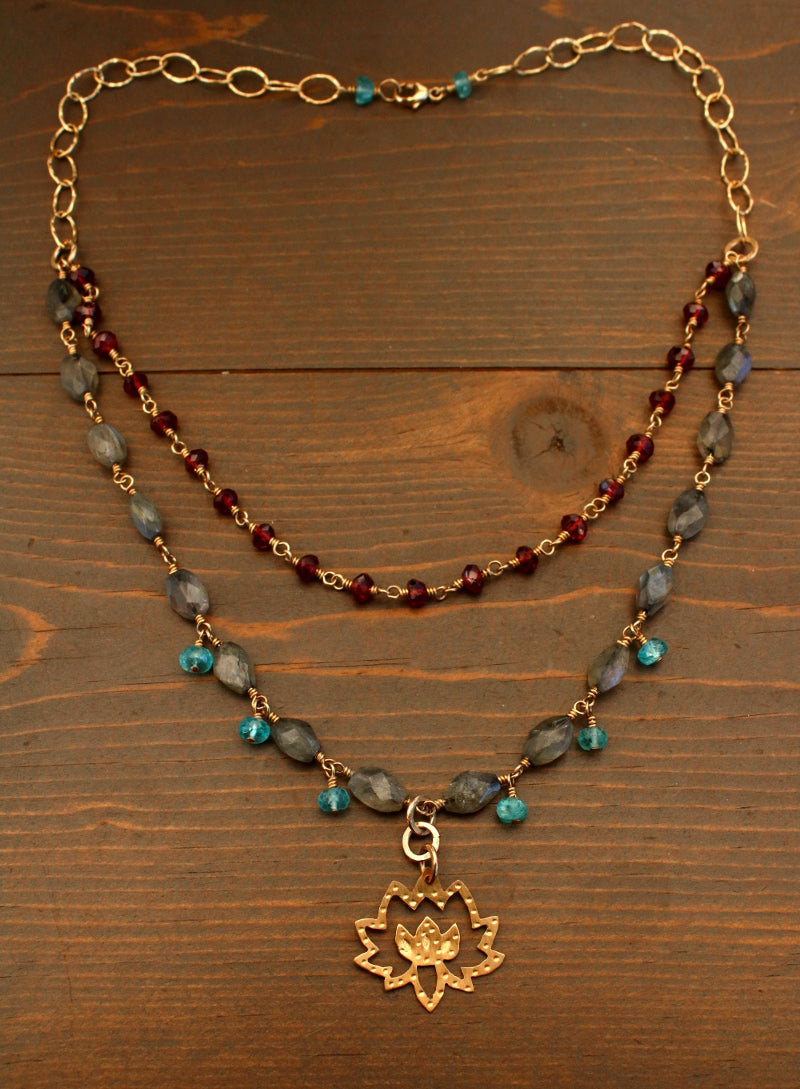 Brass Lotus Necklace