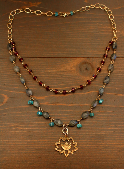 Brass Lotus Necklace