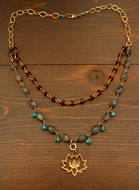 Brass Lotus Necklace