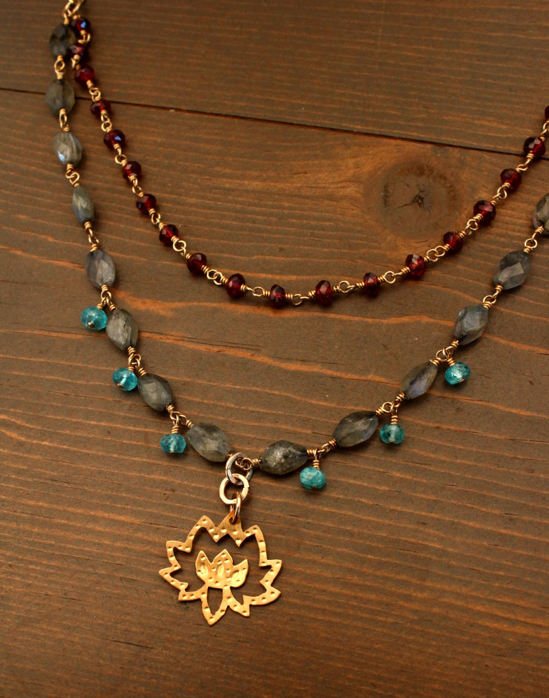 Brass Lotus Necklace