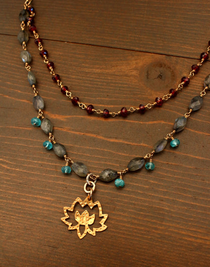 Brass Lotus Necklace