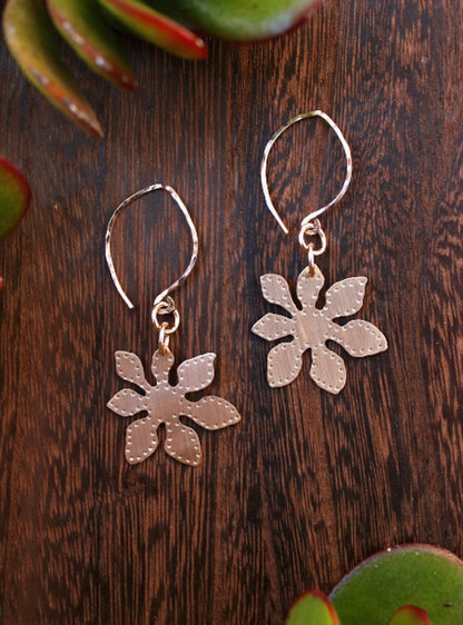 Brass Fortune Leaf Earrings - Small