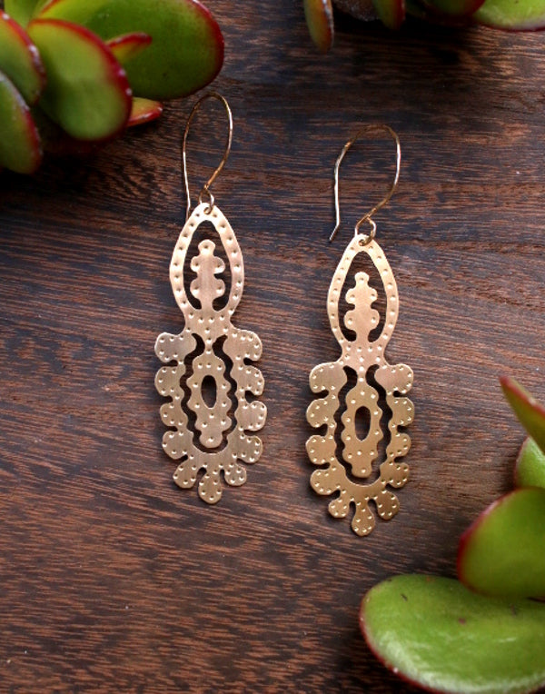 Brass Indo Earrings - Small