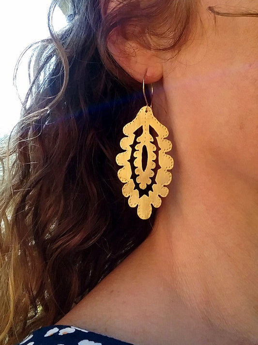 Brass Indo Earrings - Large