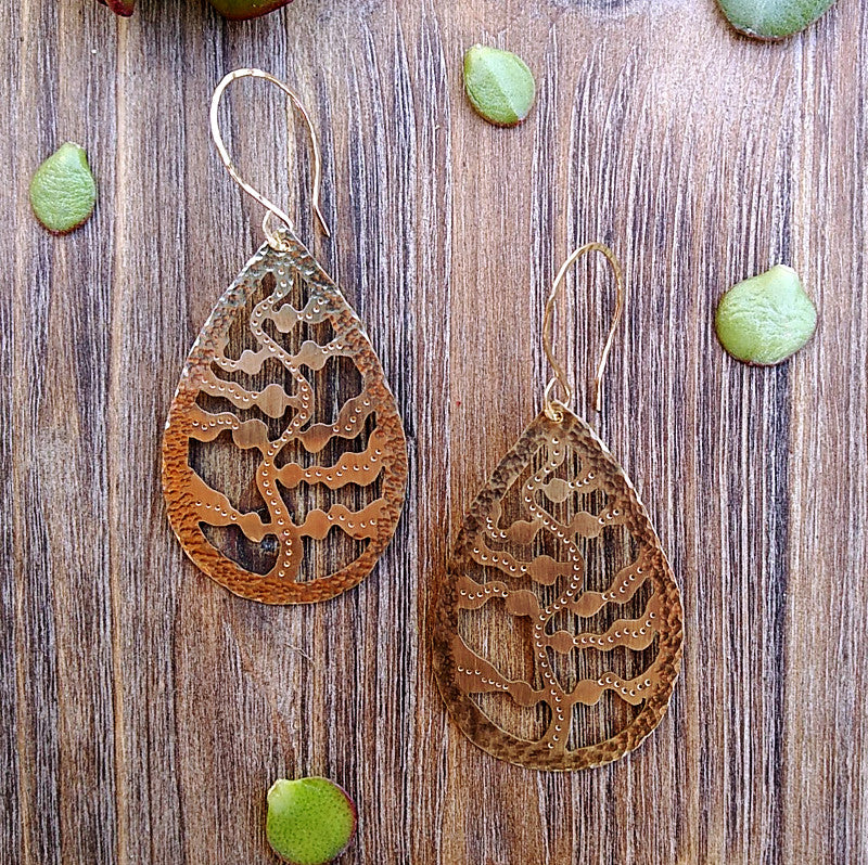 Brass Sea Kelp Statement Earrings