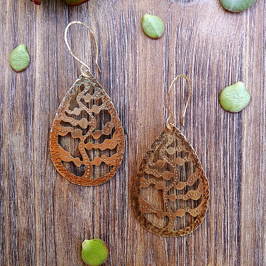 Brass Sea Kelp Statement Earrings