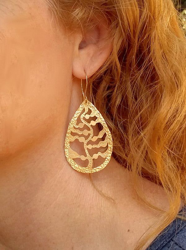Brass Sea Kelp Statement Earrings